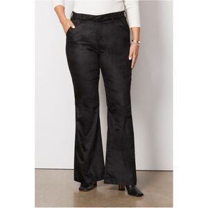 LEVEL 99 NWT Evereve Percy Black Velvet Wide Leg Trouser Pant // 31